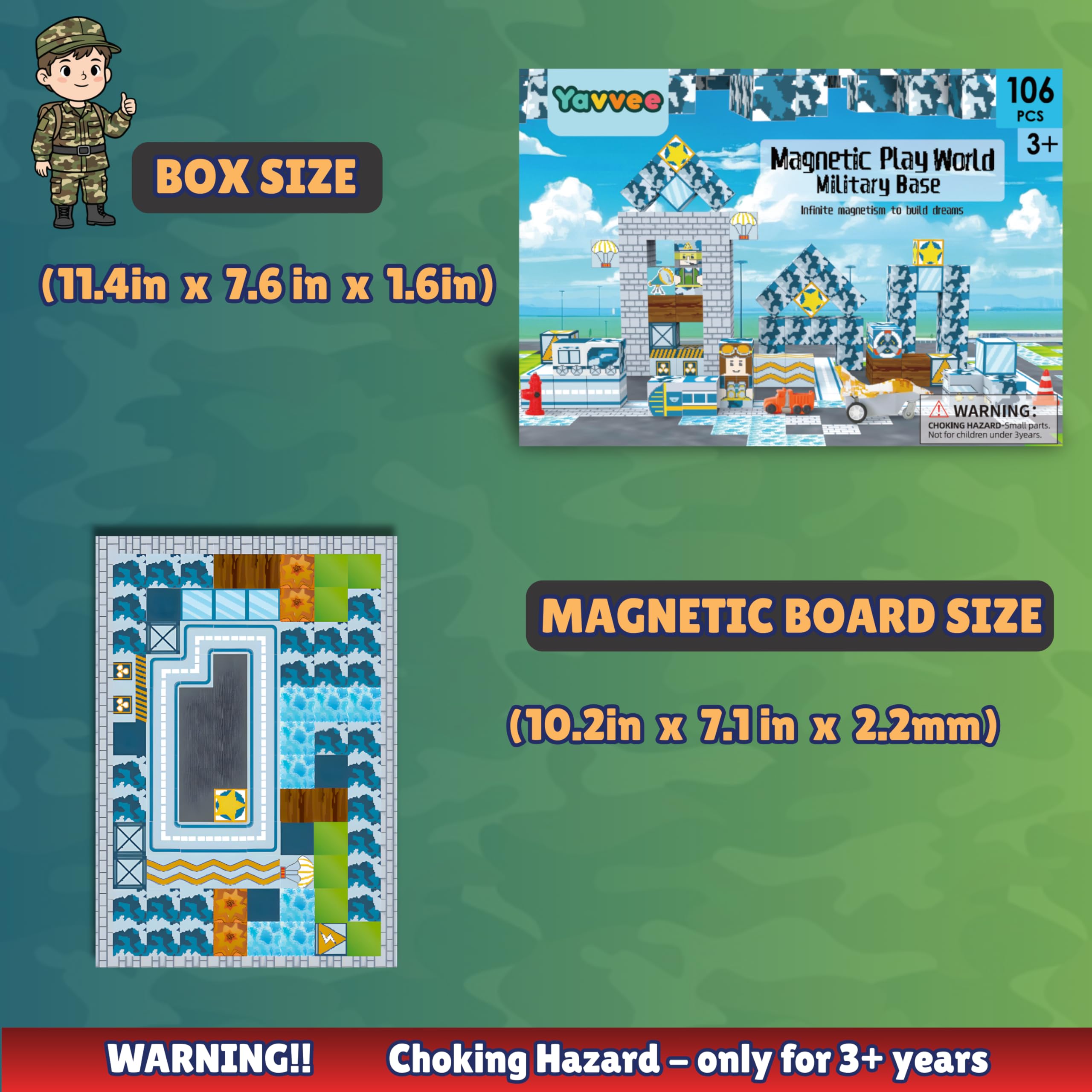 Yavvee Military Base Magnetic Building Cubes — image 9